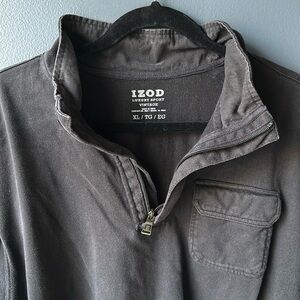 IZOD Men’s Sport Luxury Vintage quarter zip sweatshirt XL gray soft VGUC
